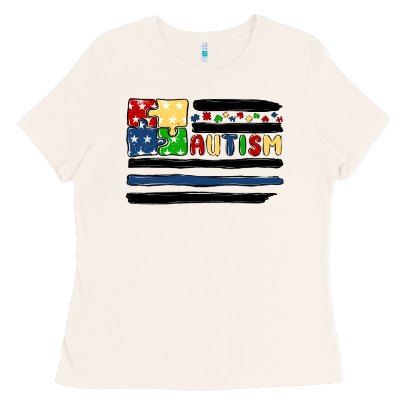 Autism Usa Flag Ladies Tee by MaliasSmallBusiness | Teevron