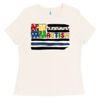 Bone autism usa flag Ladies Tee - MaliasSmallBusiness