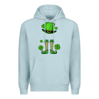 Blue Mist Custom name St. Patrick's leprechaun Premium Hoodie - OliviaCreatesArt