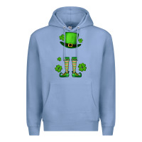 Colony Blue Custom name St. Patrick's leprechaun Premium Hoodie - OliviaCreatesArt