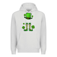 Dove Grey Custom name St. Patrick's leprechaun Premium Hoodie - OliviaCreatesArt