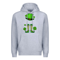Heather Grey Custom name St. Patrick's leprechaun Premium Hoodie - OliviaCreatesArt
