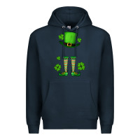 Navy Custom name St. Patrick's leprechaun Premium Hoodie - OliviaCreatesArt