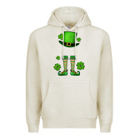 Oatmeal Heather Custom name St. Patrick's leprechaun Premium Hoodie - OliviaCreatesArt