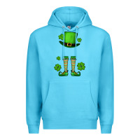 Ocean Blue Custom name St. Patrick's leprechaun Premium Hoodie - OliviaCreatesArt