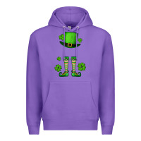 Purple Custom name St. Patrick's leprechaun Premium Hoodie - OliviaCreatesArt