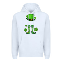 White Custom name St. Patrick's leprechaun Premium Hoodie - OliviaCreatesArt