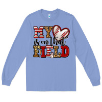 Colony Blue my heart is on that field baseball Long Sleeve Tee - Jasminsmagicworld