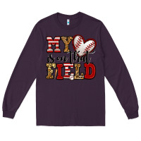 Plum my heart is on that field baseball Long Sleeve Tee - Jasminsmagicworld