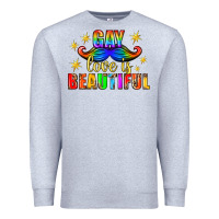 Heather Grey Gay Love Is Beautiful Pride Lgbtq Premium Sweatshirt - BundleAndBundleShop