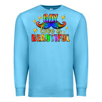 Ocean Blue Gay Love Is Beautiful Pride Lgbtq Premium Sweatshirt - BundleAndBundleShop