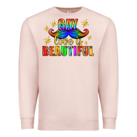 Pale Pink Gay Love Is Beautiful Pride Lgbtq Premium Sweatshirt - BundleAndBundleShop