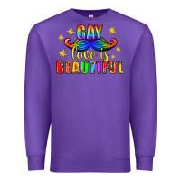 Purple Gay Love Is Beautiful Pride Lgbtq Premium Sweatshirt - BundleAndBundleShop