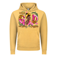 Vintage Mustard with god all things are possible black woman Vintage Hoodie - LillyAllenDesigns