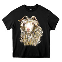 Black Angora Goat Face Heavy Core Tee - LillyAllenDesigns