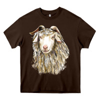 Chocolate Brown Angora Goat Face Heavy Core Tee - LillyAllenDesigns