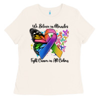 Bone we believe in miracles fight cancer in all colors Ladies Tee - MaliasSmallBusiness