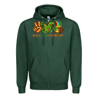 Sports Green Peace Love St. Patrick's Day Zipper Hoodie - HowdyJamesFarm