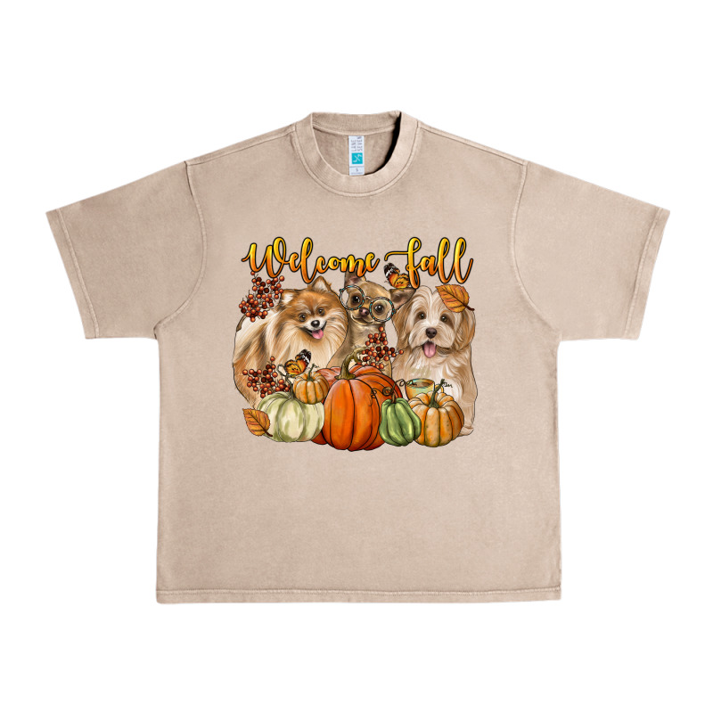 Welcome Fall With Dogs Urban Heavy Tee by LillyAllenDesigns | Teevron