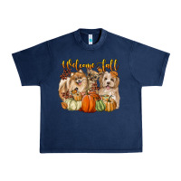 Navy welcome fall with dogs Urban Heavy Tee - LillyAllenDesigns