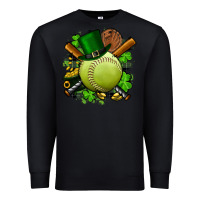 Black st.patrick's day softball Premium Sweatshirt - FaDigitalArtStudio