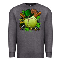 Charcoal Heather st.patrick's day softball Premium Sweatshirt - FaDigitalArtStudio