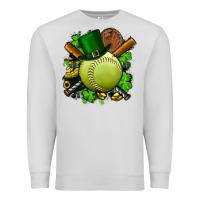 Dove Grey st.patrick's day softball Premium Sweatshirt - FaDigitalArtStudio