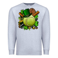 Heather Grey st.patrick's day softball Premium Sweatshirt - FaDigitalArtStudio