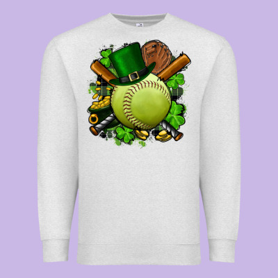 St.patrick's Day Softball Premium Sweatshirt Designed By Fadigitalartstudio