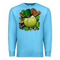 Ocean Blue st.patrick's day softball Premium Sweatshirt - FaDigitalArtStudio