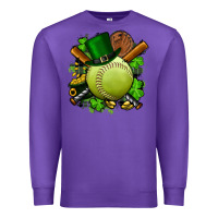 Purple st.patrick's day softball Premium Sweatshirt - FaDigitalArtStudio