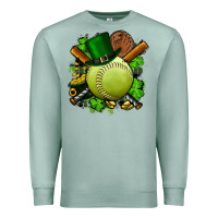 Seafoam st.patrick's day softball Premium Sweatshirt - FaDigitalArtStudio