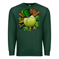 Sports Green st.patrick's day softball Premium Sweatshirt - FaDigitalArtStudio