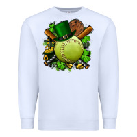 White st.patrick's day softball Premium Sweatshirt - FaDigitalArtStudio
