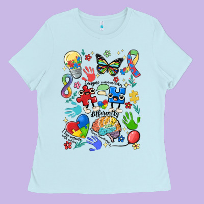 Somebody's Loud & Proud Autism Mama Ladies Tee Designed By Maliassmallbusiness