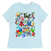 Baby Blue somebody's loud & proud autism mama Ladies Tee - MaliasSmallBusiness