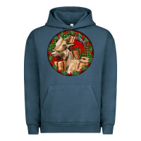 Pigment Midnight Navy Spanish Goat Christmas Urban Hoodie - LillyAllenDesigns
