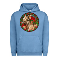 Pigment Pebble Blue Spanish Goat Christmas Urban Hoodie - LillyAllenDesigns