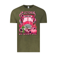 Vintage Olive in october we wear pink halloween school bus Vintage Tee - LillyAllenDesigns
