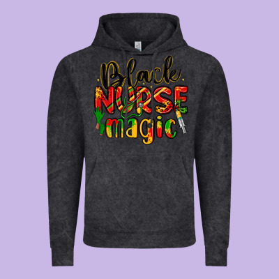 Black Nurse Magic Vintage Hoodie Designed By Lillyallendesigns