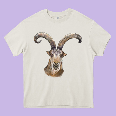 Spanish Goat Face Heavy Core Tee Designed By Lillyallendesigns