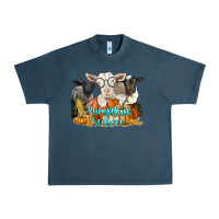 Midnight Navy pumpkin season with baby sheeps and goat Urban Heavy Tee - LillyAllenDesigns