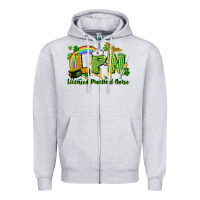 Heather Grey LPN Licensed Practical Nurse St. Patrick's Day Zipper Hoodie - CowGirlArtShop