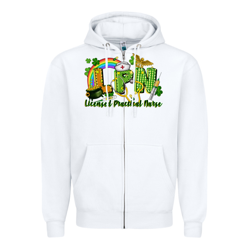 Lpn Licensed Practical Nurse St. Patrick's Day Zipper Hoodie by CowGirlArtShop | Teevron