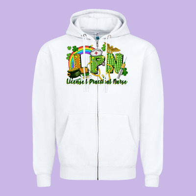 Lpn Licensed Practical Nurse St. Patrick's Day Zipper Hoodie Designed By Cowgirlartshop