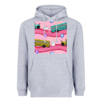 Heather Grey Easter School Bus Seamless Pattern Heavyweight Hoodie - BundleAndBundleShop