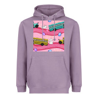 Lavender Easter School Bus Seamless Pattern Heavyweight Hoodie - BundleAndBundleShop