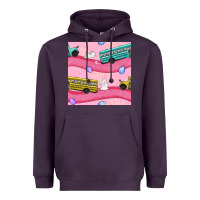 Plum Easter School Bus Seamless Pattern Heavyweight Hoodie - BundleAndBundleShop