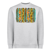 Heather Grey Fall sunflower brushstrokes Heavyweight Sweatshirt - NancyCooperArtShop