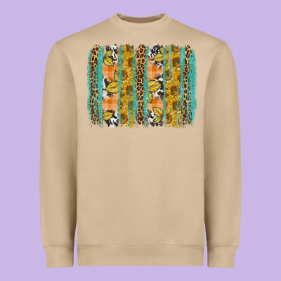 Fall Sunflower Brushstrokes Heavyweight Sweatshirt Designed By Nancycooperartshop